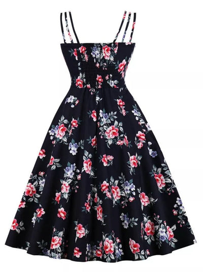 Vintage Plus Size Sort Naturkjole