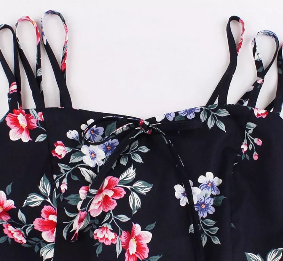 Vintage Plus Size Sort Naturkjole