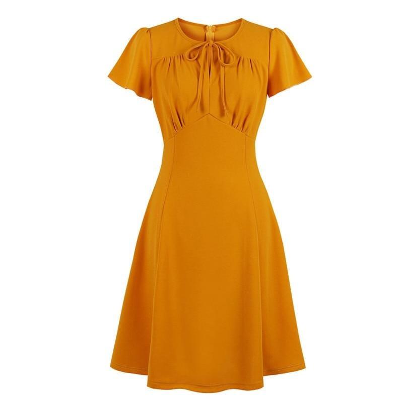 Orange Plus Size Vintage Kjole