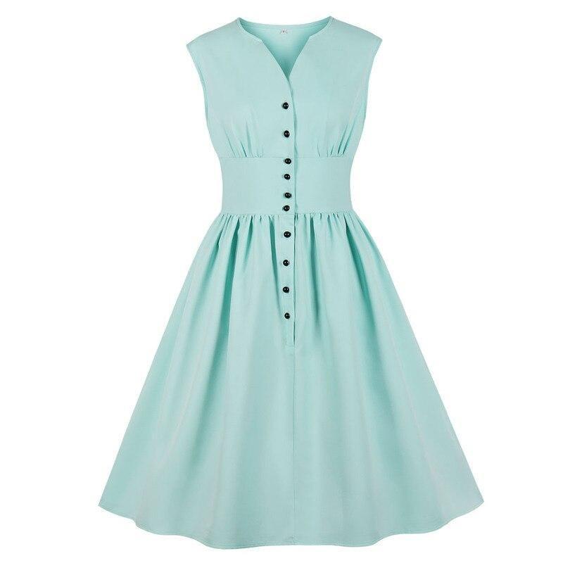 Vintage Kjole Plus Size Pastel Sky