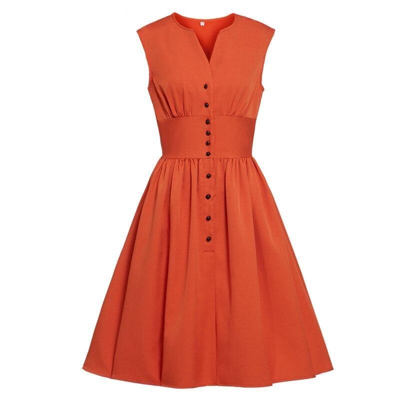 Vintage Kjole Plus Størrelse Pastel Rust