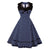 Vintage Kjole Plus Size Retro Navy