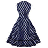 Vintage Kjole Plus Size Retro Navy