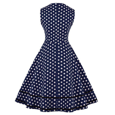 Vintage Kjole Plus Size Retro Navy