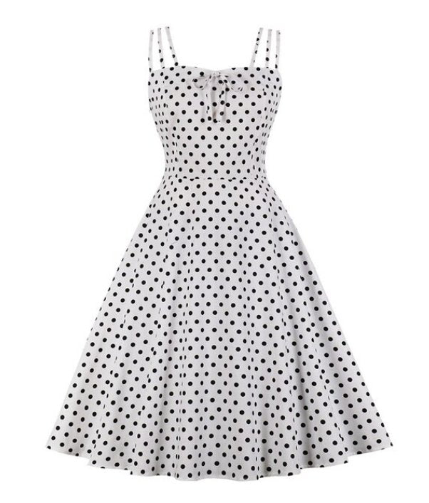 Vintage Plus Size Hvid Rockabilly Kjole