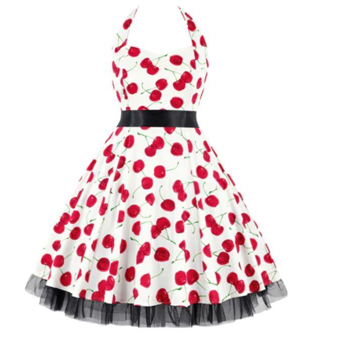 Vintage Plus Size Rockabilly Kjole Cherry