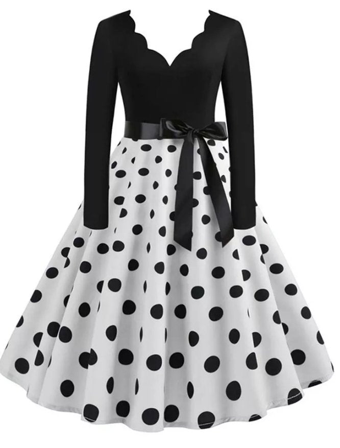 Vintage Plus Size Rockabilly Kjole Sort