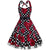 Vintage Plus Size Rockabilly Kjole, Sorte Roser