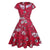 Vintage Plus Size Rød Kraniumkjole
