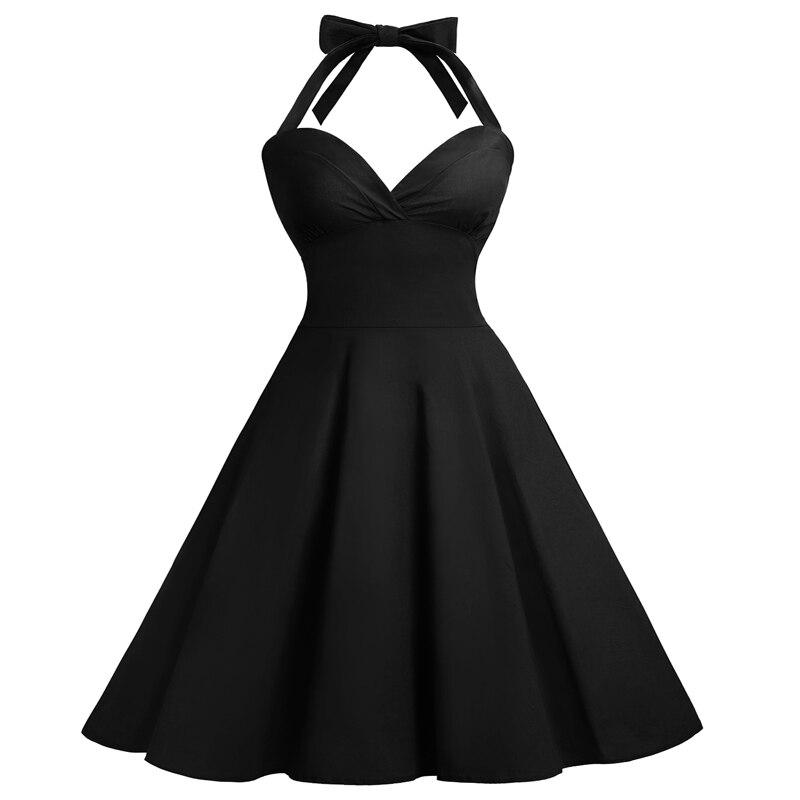 Sexet Sort Plus Størrelse Vintage Kjole