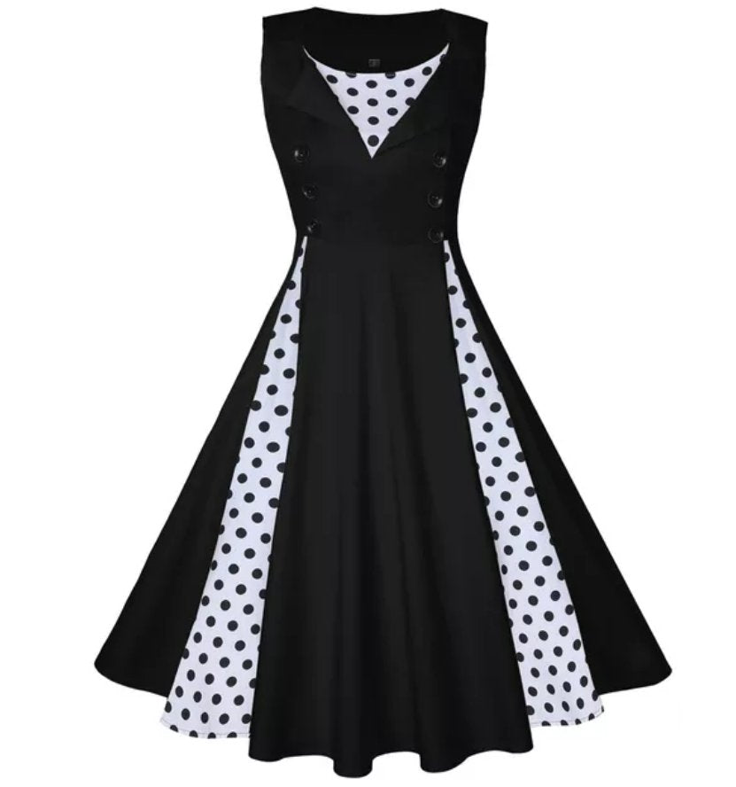 Vintage Plus Size Sort Aftenkjole