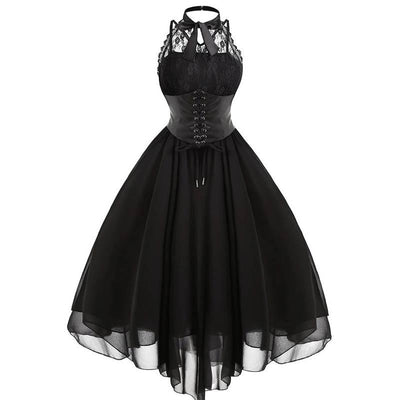 Vintage Plus Size Steampunk Kjole Sort