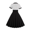 Vintage Plus Size Swing Kjole Sort Hvid