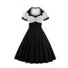 Vintage Plus Size Swing Kjole Sort Hvid