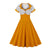 Vintage Plus Size Swing Kjole Orange Hvid