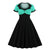 Vintage Plus Size Swing Dress Grøn Sort