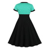 Vintage Plus Size Swing Dress Grøn Sort