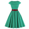 Vintage Plus Size Grøn Bæltekjole