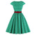 Vintage Plus Size Grøn Bæltekjole