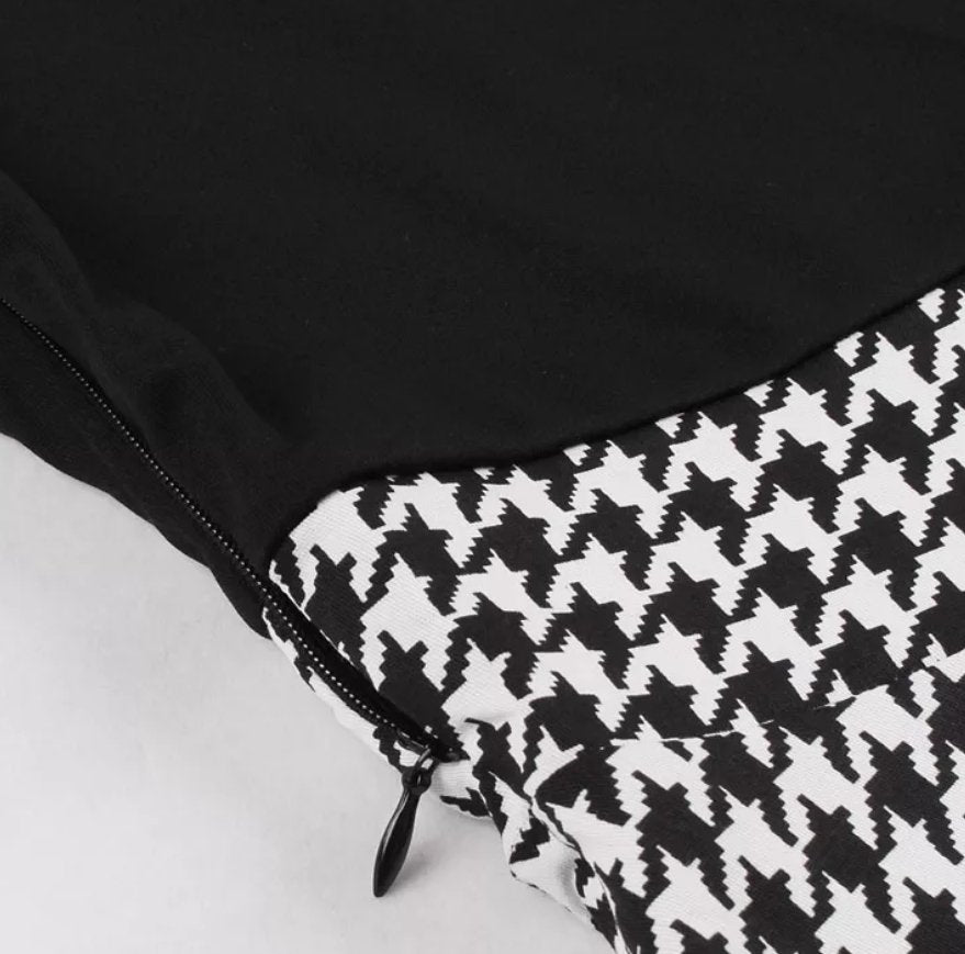 Vintage Grå Ternet Kjole