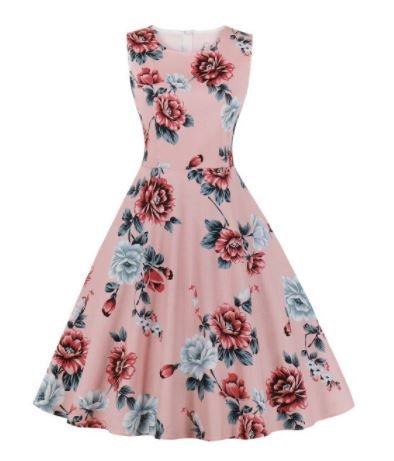 Vintage Hepburn Pink Kjole