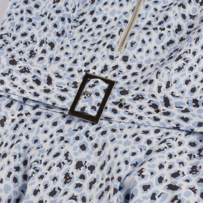 Vintage Blå Leopardkjole