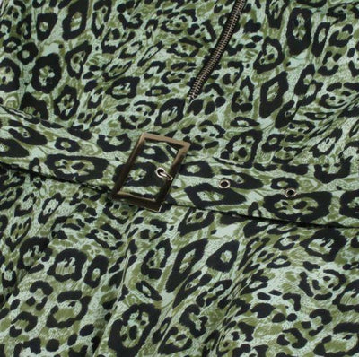Vintage Grøn Leopardkjole