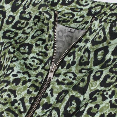 Vintage Grøn Leopardkjole