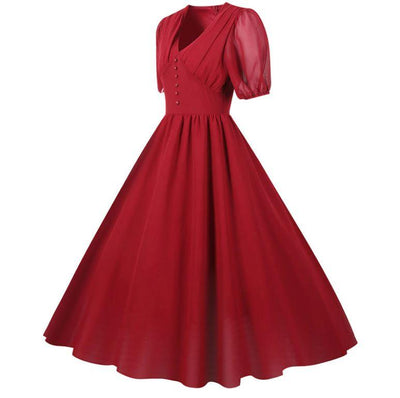 Vintage Lang Kjole 50'er Bourgogne