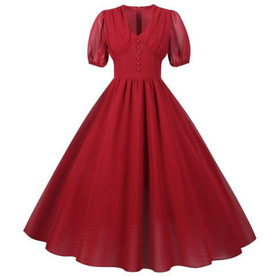 Vintage Lang Kjole 50'er Bourgogne