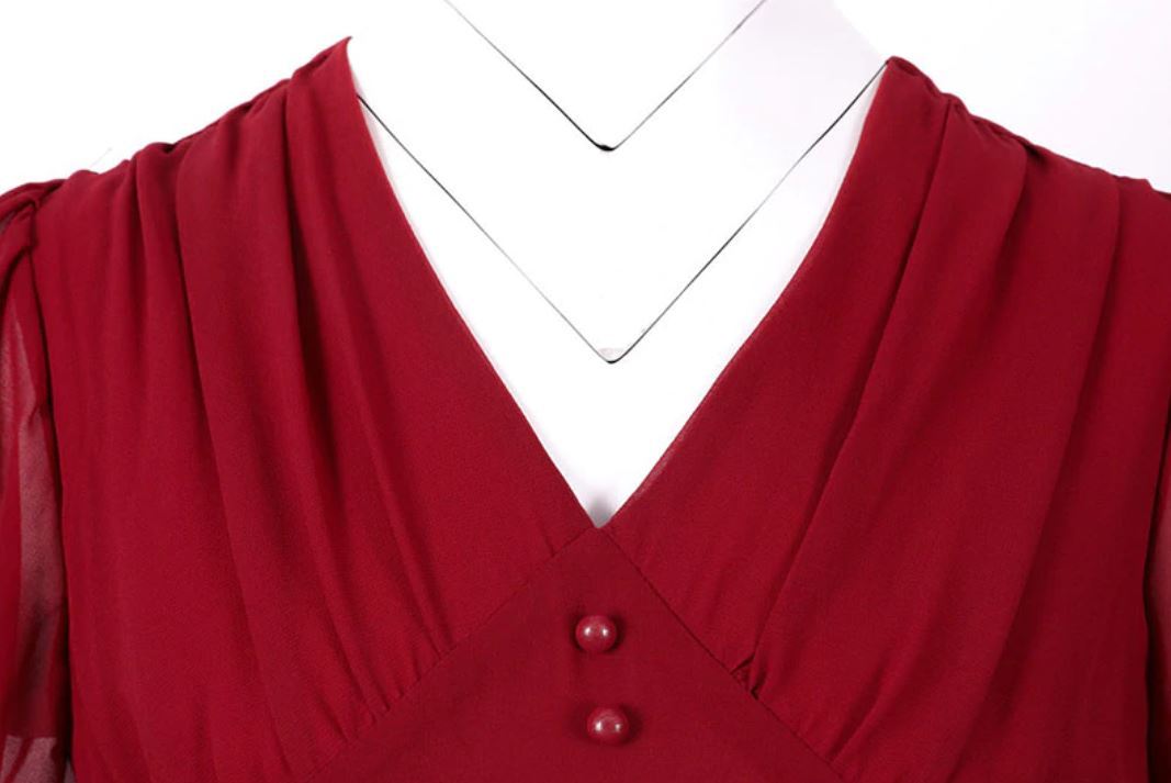 Vintage Lang Kjole 50'er Bourgogne