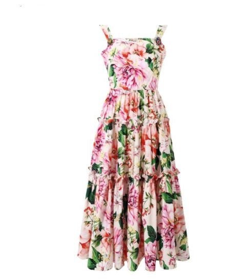 Vintage Kærlighed Blomster Kjole
