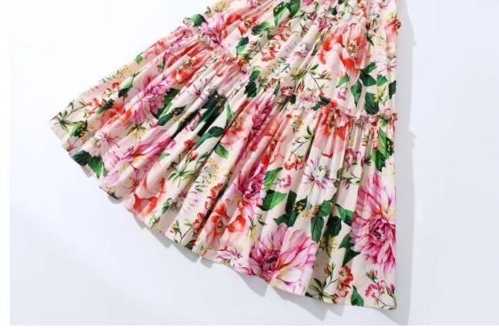 Vintage Kærlighed Blomster Kjole