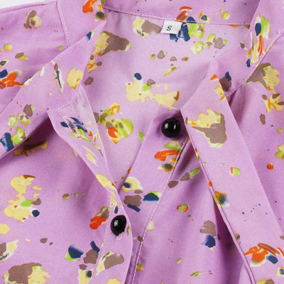 Lavendel Kortærmet Vintage Kjole