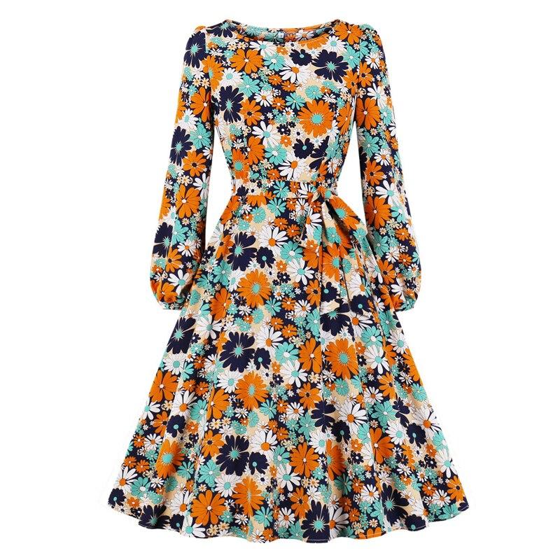 Vintage Langærmet Liberty-Blomsterkjole