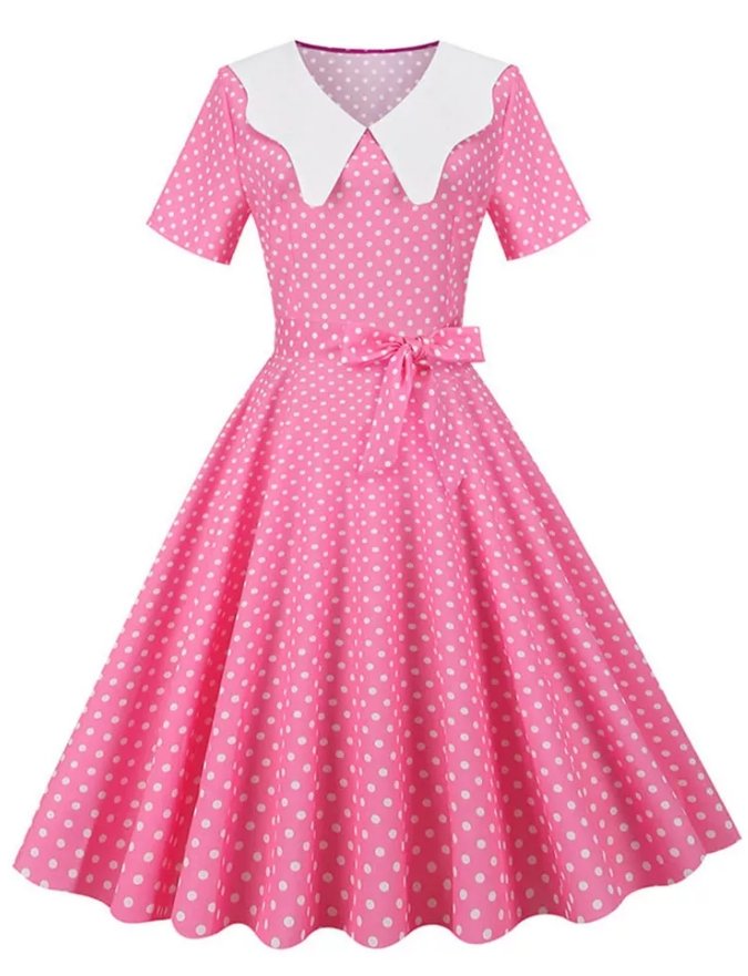 Vintage Lyserød Brudekjole