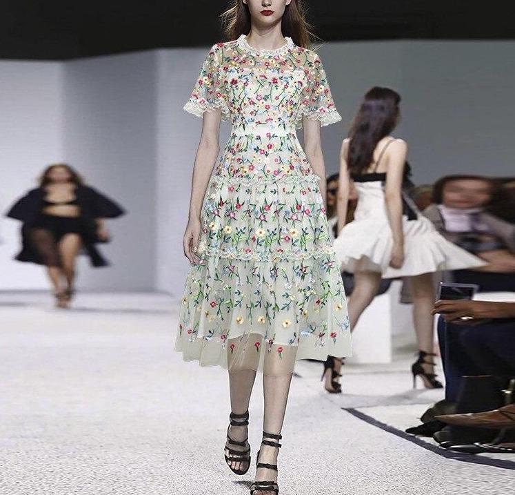 Hvid Moderne Vintage Kjole