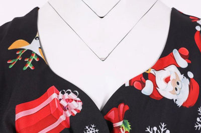 Plus Size Vintage Julekjole Sort