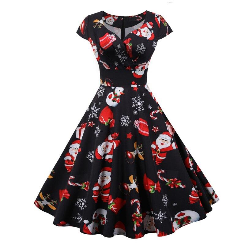 Plus Size Vintage Julekjole Sort