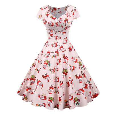 Plus Size Vintage Julekjole Pink