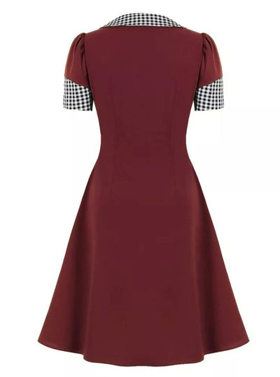 Vintage Pin Up Checkerboard Kjole