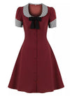 Vintage Pin Up Checkerboard Kjole