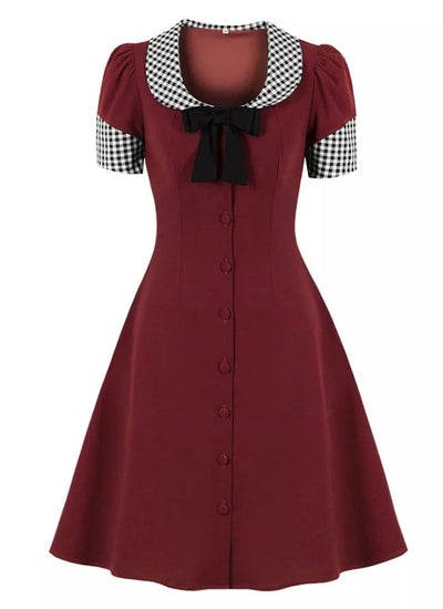 Vintage Pin Up Checkerboard Kjole