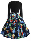 Vintage Pin Up Blue Flower Kjole