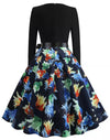 Vintage Pin Up Blue Flower Kjole