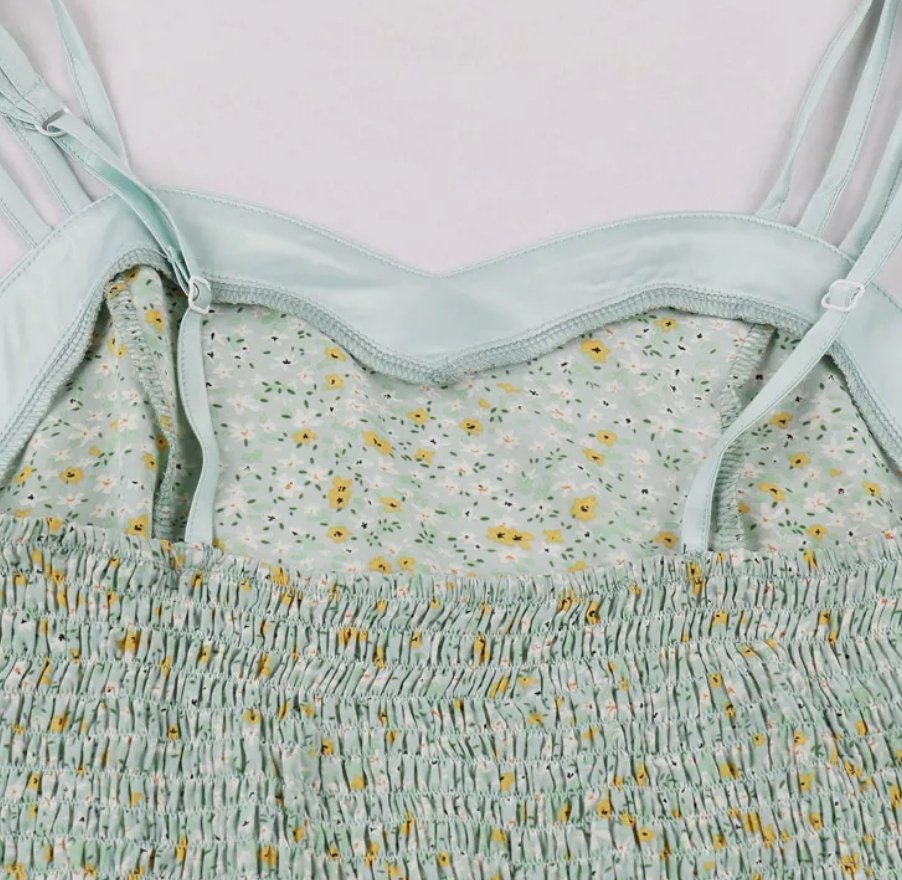 Vintage Pin Up Flower Print Kjole