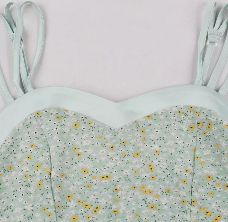 Vintage Pin Up Flower Print Kjole