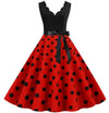 Vintage Pin Up-Kjole, Sorte Polka-Prikker