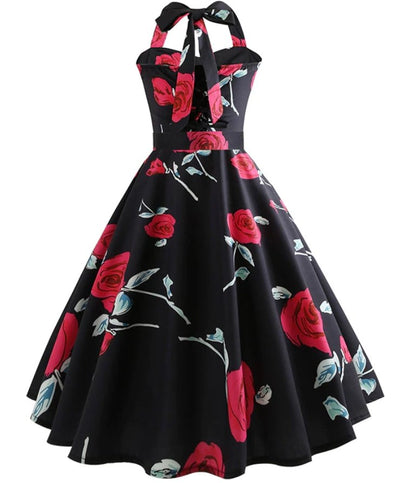Vintage Pin Up Roses Kjole