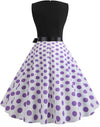 Vintage Pin Up Kjole Lilla Polka Dots